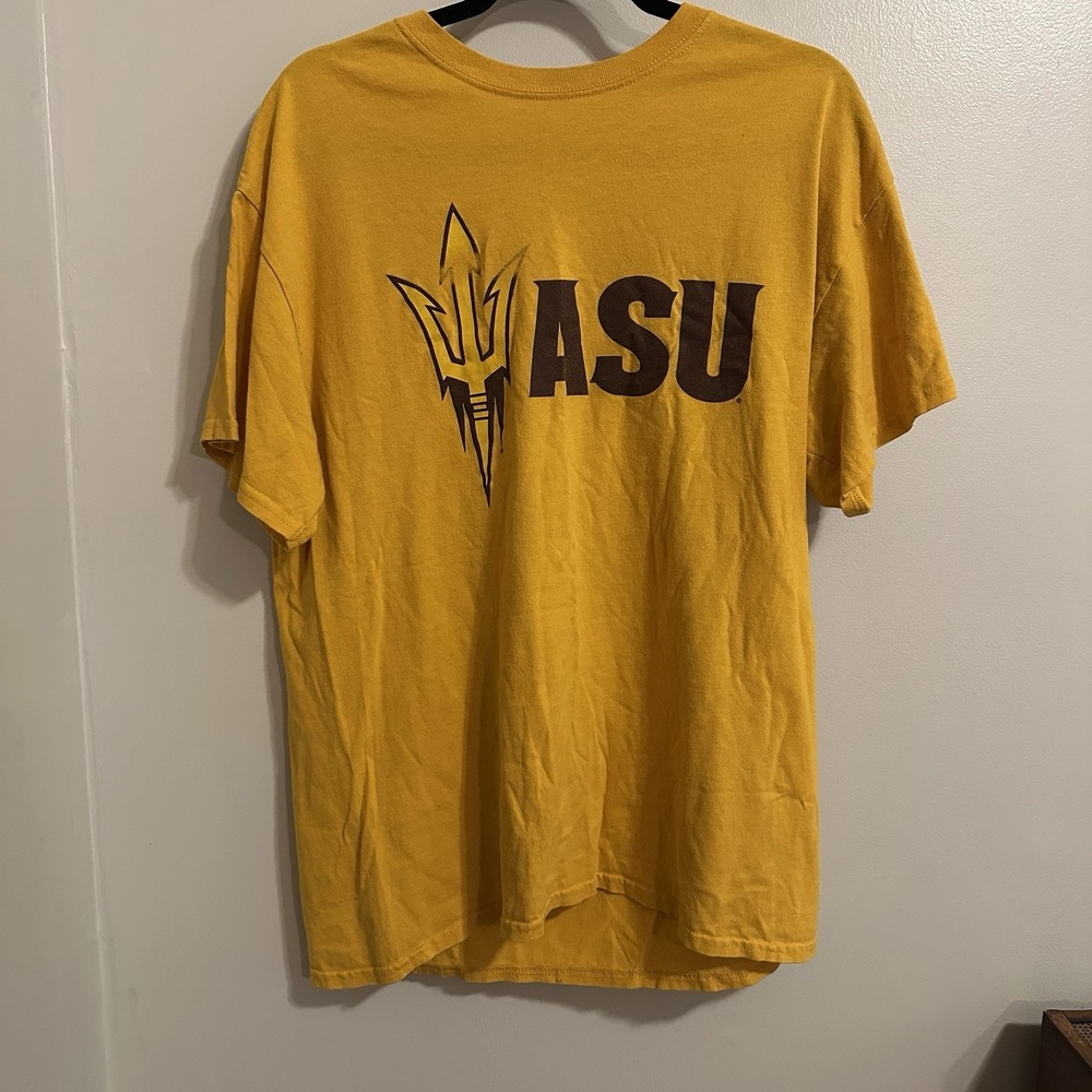 Arizona State Sun Devils T-Shirt Adult Size L Cotton Gildan Yellow ASU‎